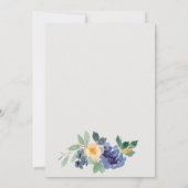 Cheerful Rustic Yellow Blue Floral Wedding Invite Bedankkaart (Achterkant)