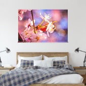 Cheerful Sakura Flowers Canvas Afdruk (Insitu (Slaapkamer))