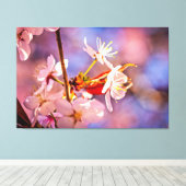 Cheerful Sakura Flowers Canvas Afdruk (Insitu (Houten vloer))