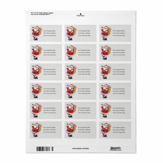 Cheerful Santa  Address Label (Full Sheet)
