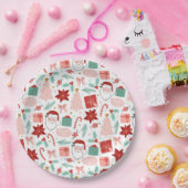 Cheerful Santa | Borden voor vrolijk kerstpapier Papieren Bordje (Feest)