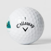 Cheerful Santa Claus Golfballen (Logo)