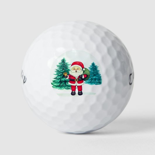 Cheerful Santa Claus Golfballen (Voorkant)