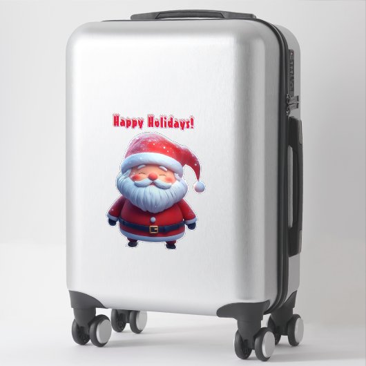 Cheerful Santa Claus In Snowy Forest Sticker (Koffer)