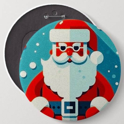 Cheerful Santa Claus Ronde Button 6,0 Cm (Voorkant /achterkant)
