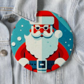 Cheerful Santa Claus Ronde Button 6,0 Cm (In situ)