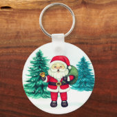 Cheerful Santa Claus Sleutelhanger (Voorkant)