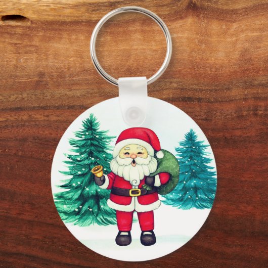 Cheerful Santa Claus Sleutelhanger (Voorkant)