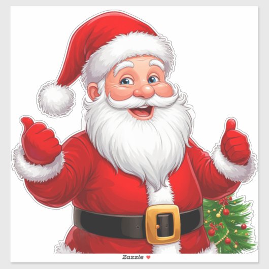 Cheerful Santa Claus Sticker (Vel)