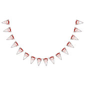 Cheerful Santa Face-kerstballetjes Vlaggetjes (Alle)