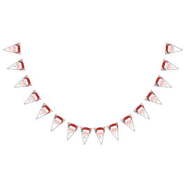 Cheerful Santa Face-kerstballetjes Vlaggetjes