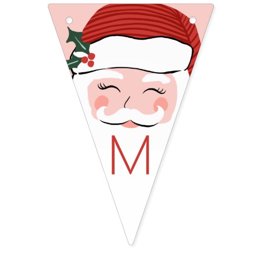 Cheerful Santa Face-kerstballetjes Vlaggetjes (Eerste vlag)