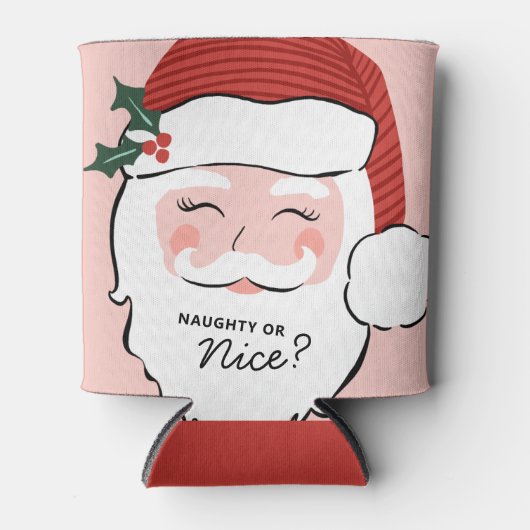 Cheerful Santa Face | Naughty of Nice? Blikjeskoeler (Voorkant)