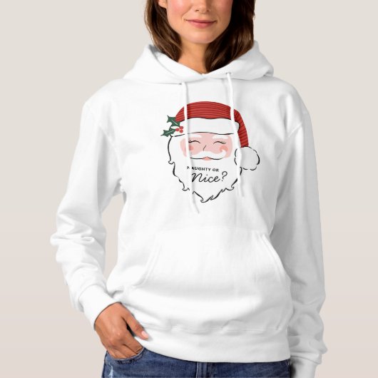 Cheerful Santa Face | Naughty of Nice? T-shirt (Voorkant)