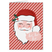 Cheerful Santa Face | Roze en rood | (Voorkant)