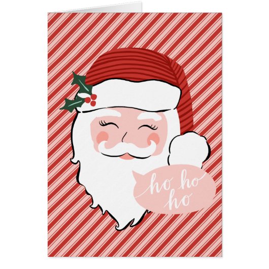 Cheerful Santa Face | Roze en rood | (Voorkant)