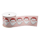 Cheerful Santa Face | Roze en rood | Satijnen Lint (Spoel)
