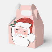 Cheerful Santa Face | Roze kerstvierkant Bedankdoosjes (Achterkant)