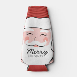 Cheerful Santa Face | Vrolijk kerstfeest Flesjeskoeler
