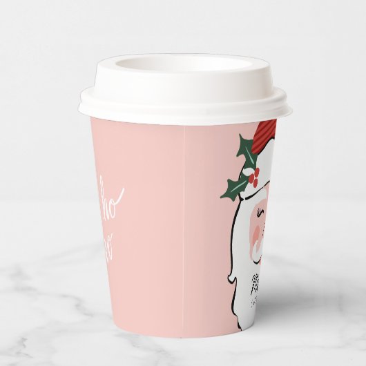 Cheerful Santa Face | Vrolijk kerstfeest Papieren Bekers (Rechts)