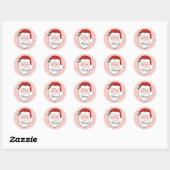 Cheerful Santa Face | Vrolijk kerstfeest Ronde Sticker (Vel)