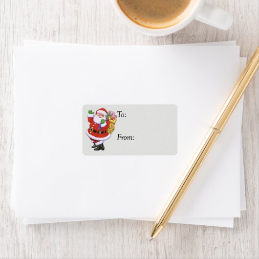 Cheerful Santa  Gift Label (Insitu)