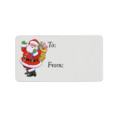 Cheerful Santa  Gift Label (Voorkant)
