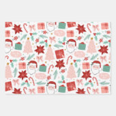 Cheerful Santa Holiday Inpakpapier Vel (Voorkant)