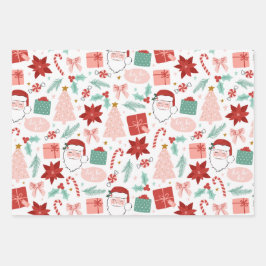 Cheerful Santa Holiday Inpakpapier Vel