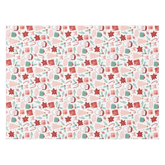 Cheerful Santa Kerstmis Tafelkleed (Voorkant (Horizontaal))