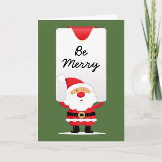 Cheerful Santa Persoonlijke Kerstmis Feestdagen Kaart (Voorkant)