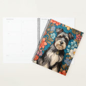 Cheerful Schnauzer William Morris Inspired Floral Planner (Display)