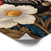 Cheerful Schnauzer William Morris Inspired Floral Poster (Hoek)