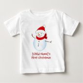 Cheerful Snowman Baby's eerste kerstShirt (Voorkant)