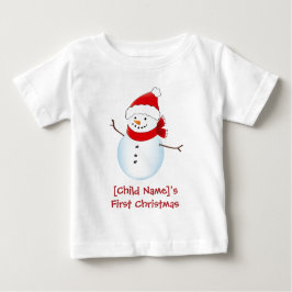 Cheerful Snowman Baby's eerste kerstShirt