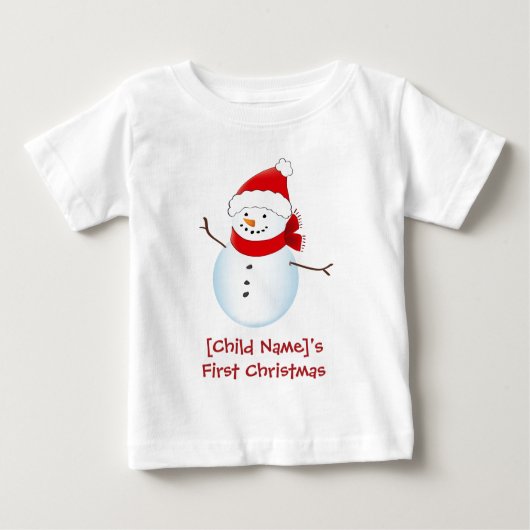 Cheerful Snowman Baby's eerste kerstShirt (Voorkant)