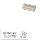 Cheerful Speelgoed Robot Family Address Rubberstempel (Gestempeld)