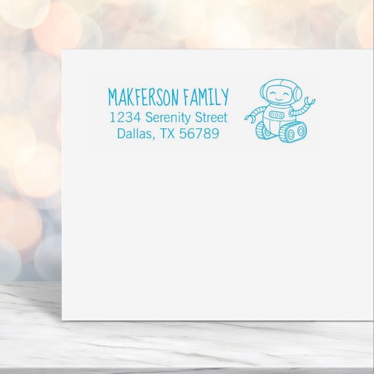 Cheerful Speelgoed Robot Family Address Zelfinktende Stempel