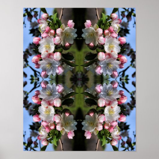 Cheerful Spring Crabapple Flower Blossom Abstract Poster (Voorkant)