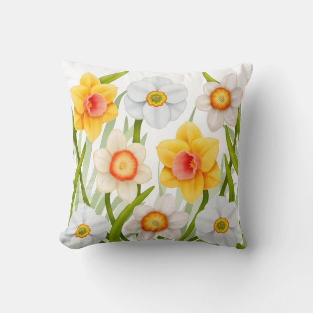 Cheerful Spring Daffodils Pillow Kussen (Voorkant)