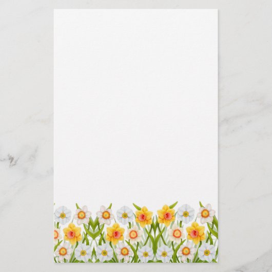Cheerful Spring Daffodils Stationery Briefpapier (Voorkant)