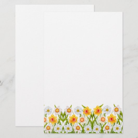 Cheerful Spring Daffodils Stationery Briefpapier (Voorkant / Achterkant)
