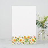 Cheerful Spring Daffodils Stationery Briefpapier (Staand voorkant)
