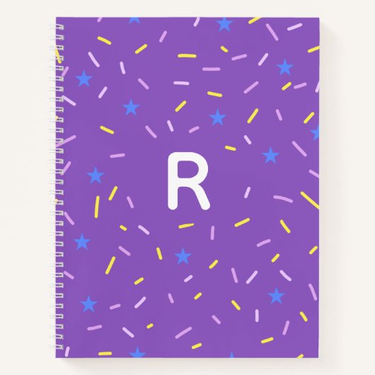Cheerful Sprinkle Initial Notebook Notitieboek (Voorkant)