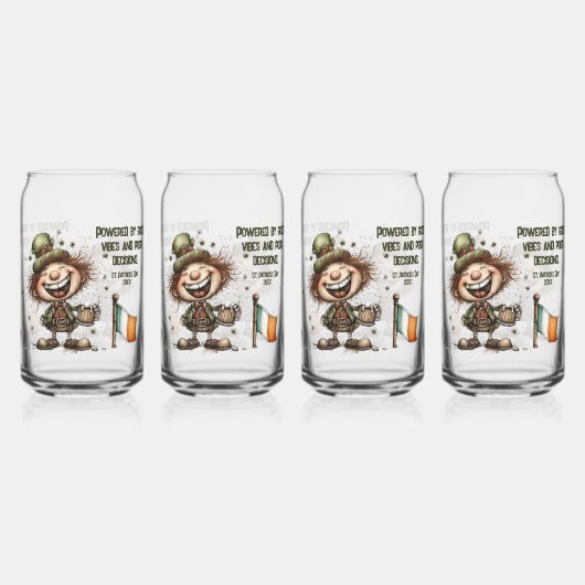 Cheerful St. Patrick’s Day Leprechaun Art Blikvorm Glas (Voorkant)