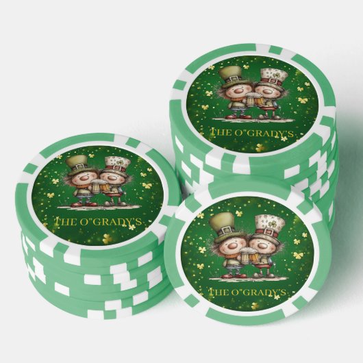 Cheerful St. Patrick’s Day Party Illustration Poker Chips (Opstapeling)