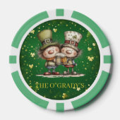 Cheerful St. Patrick’s Day Party Illustration Poker Chips (Voorkant)