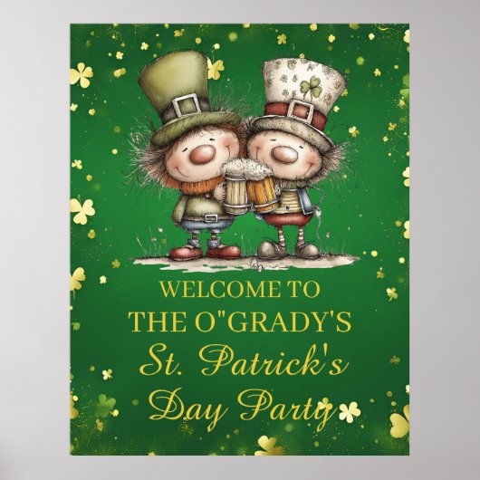 Cheerful St. Patrick’s Day Party Illustration Poster (Voorkant)