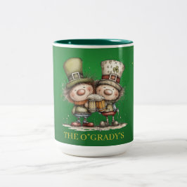 Cheerful St. Patrick’s Day Party Illustration Tweekleurige Koffiemok