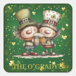 Cheerful St. Patrick’s Day Party Illustration Vierkante Sticker